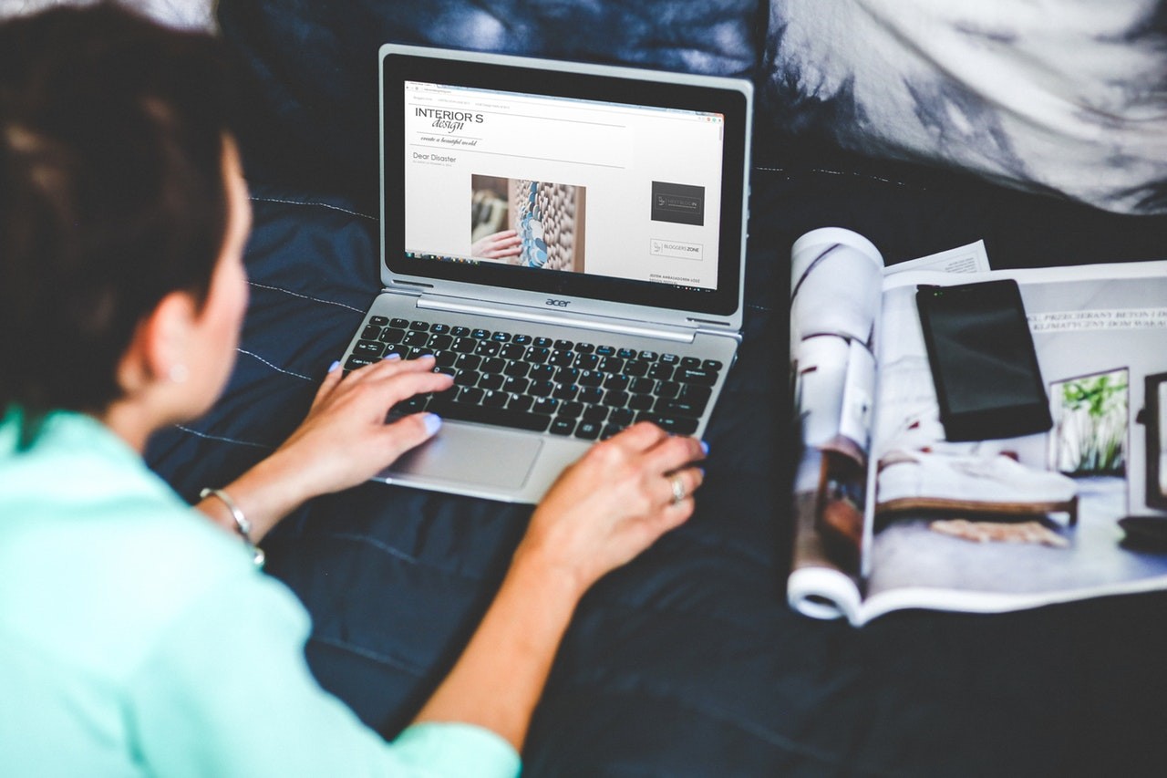Building a website on a laptop
