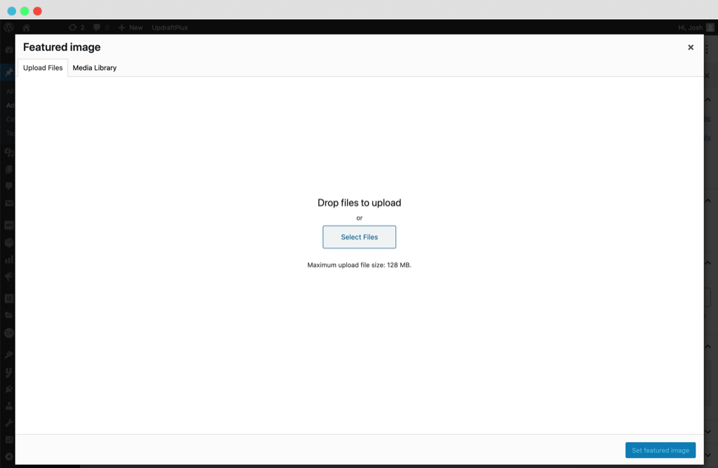 Uploading an image in WordPress