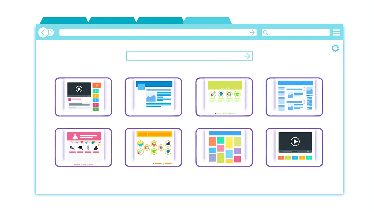 Browser with different tabs