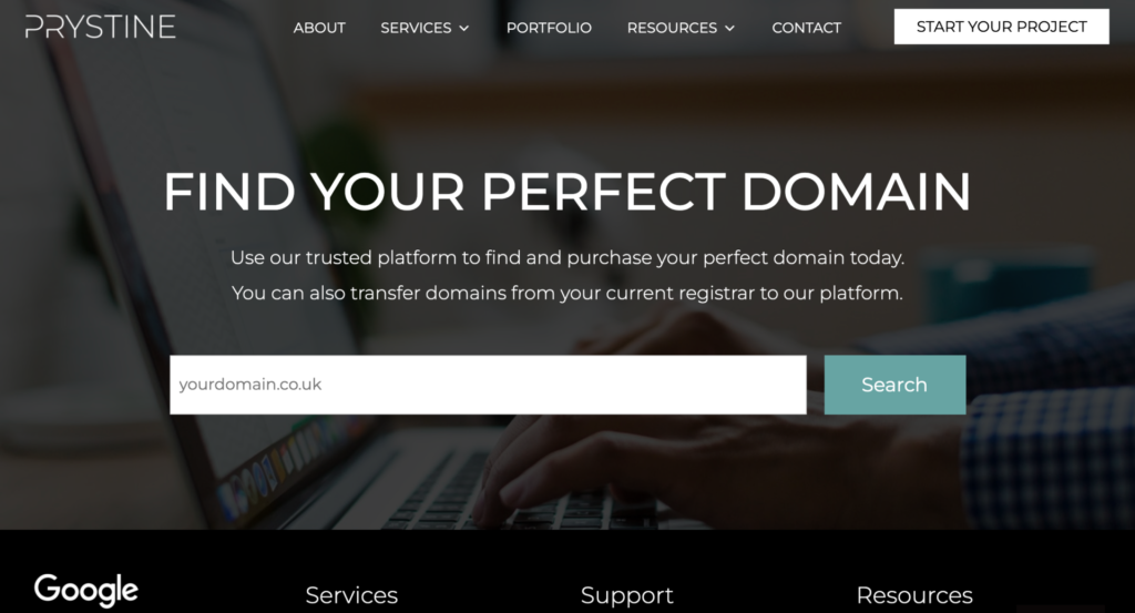 Domain Registration with Prystine