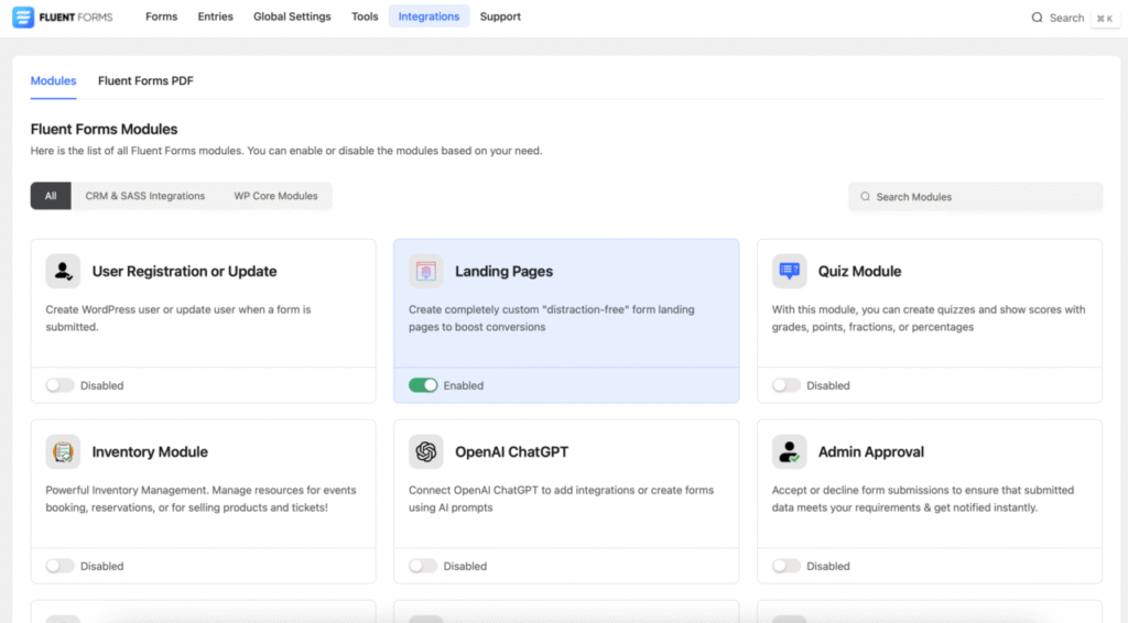 Fluent Forms Integrations