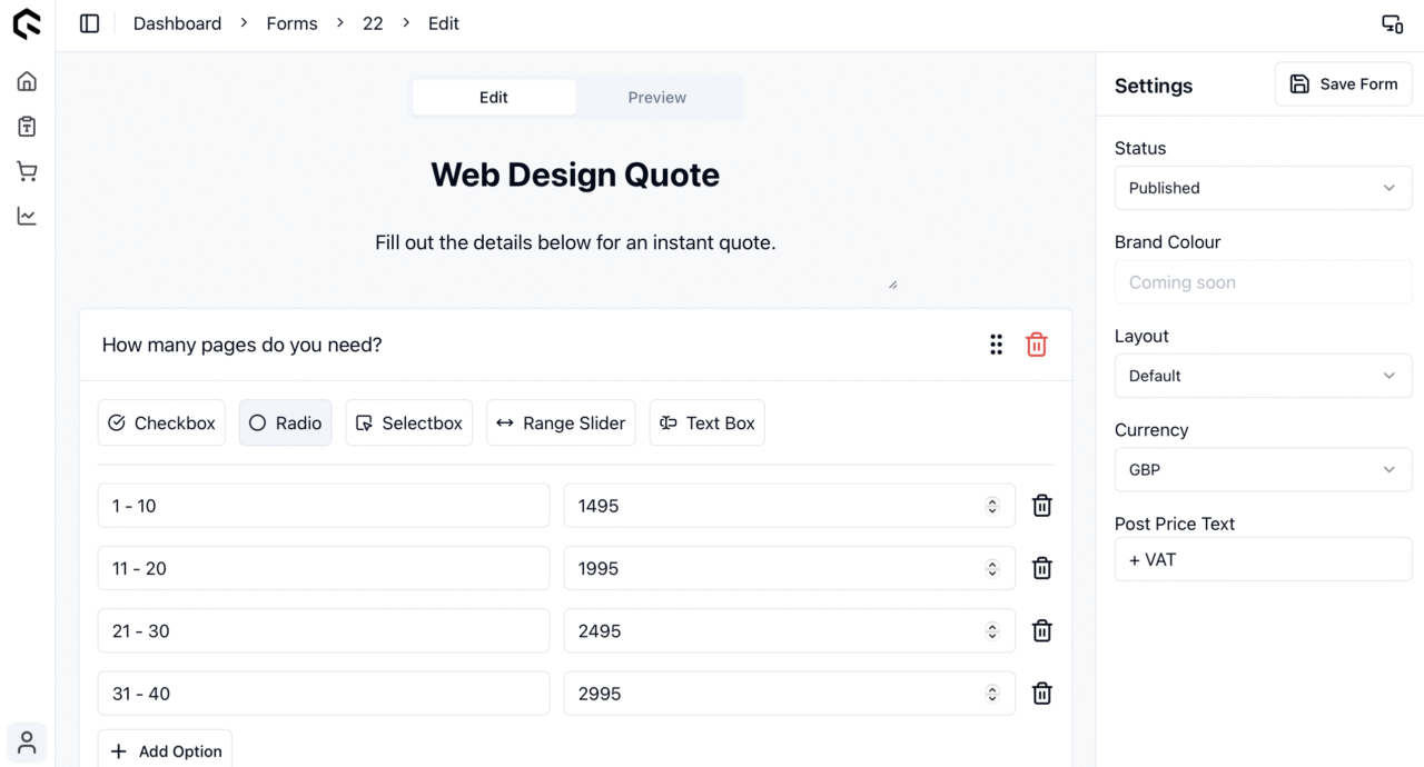 Quotify Quote Form Builder