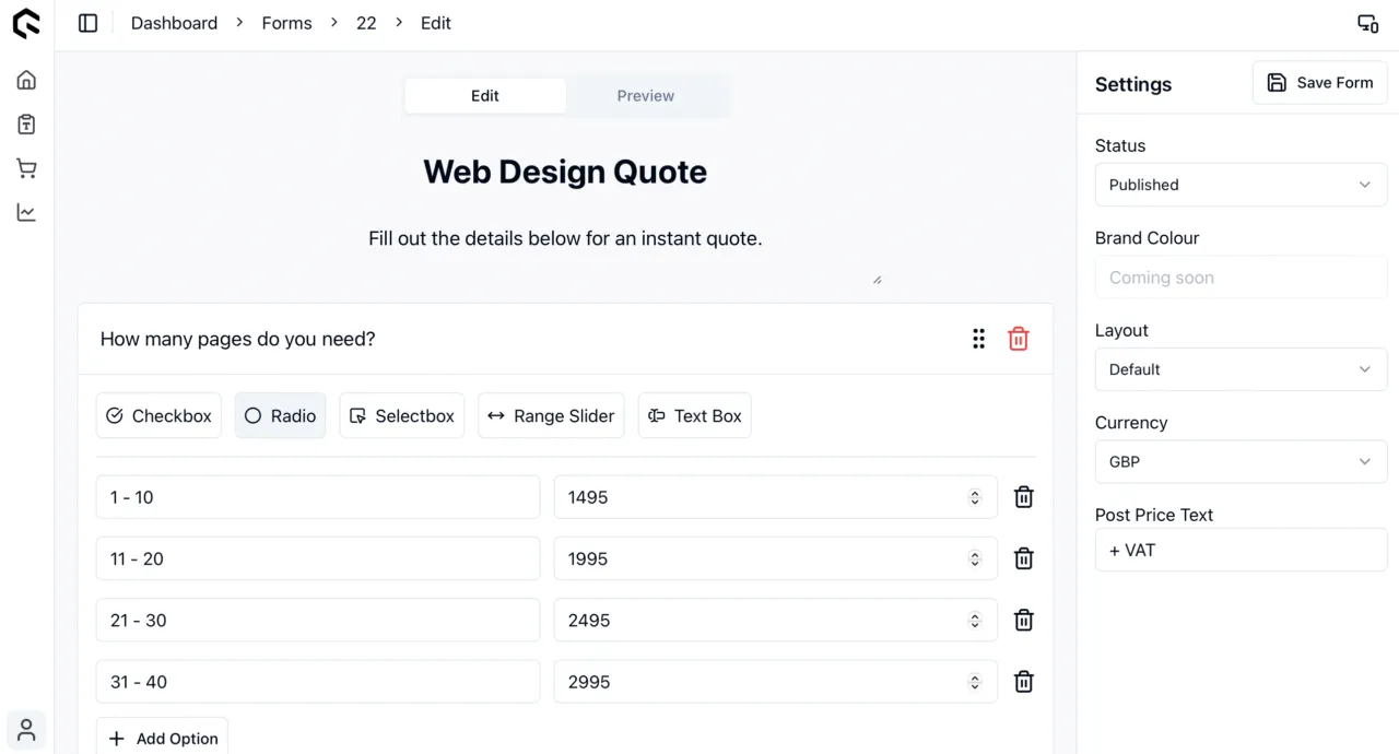 Quotify Quote Form Builder