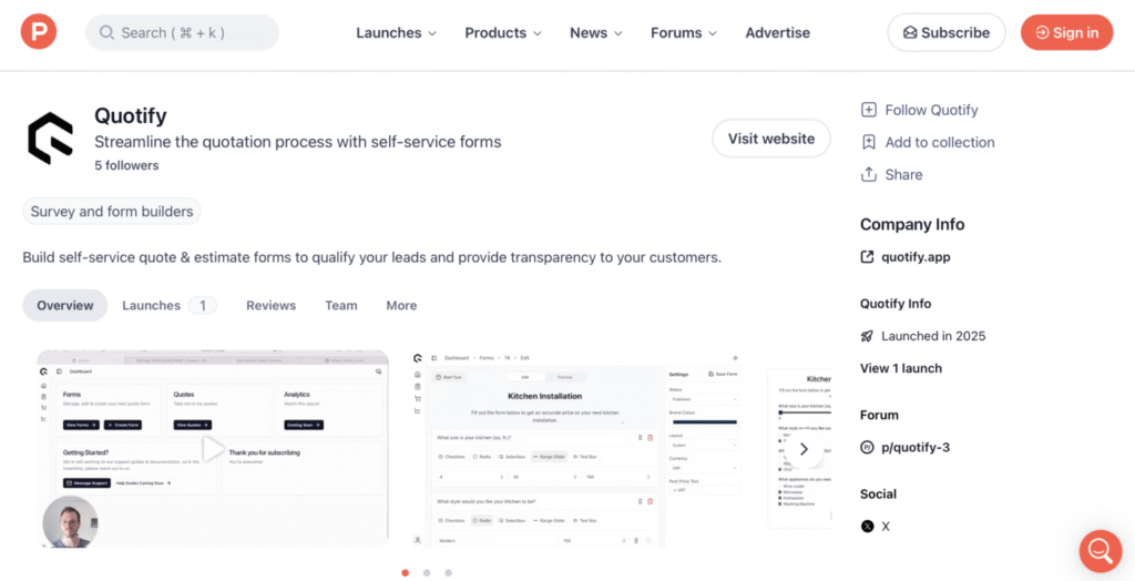 Launching Quotify on Product Hunt