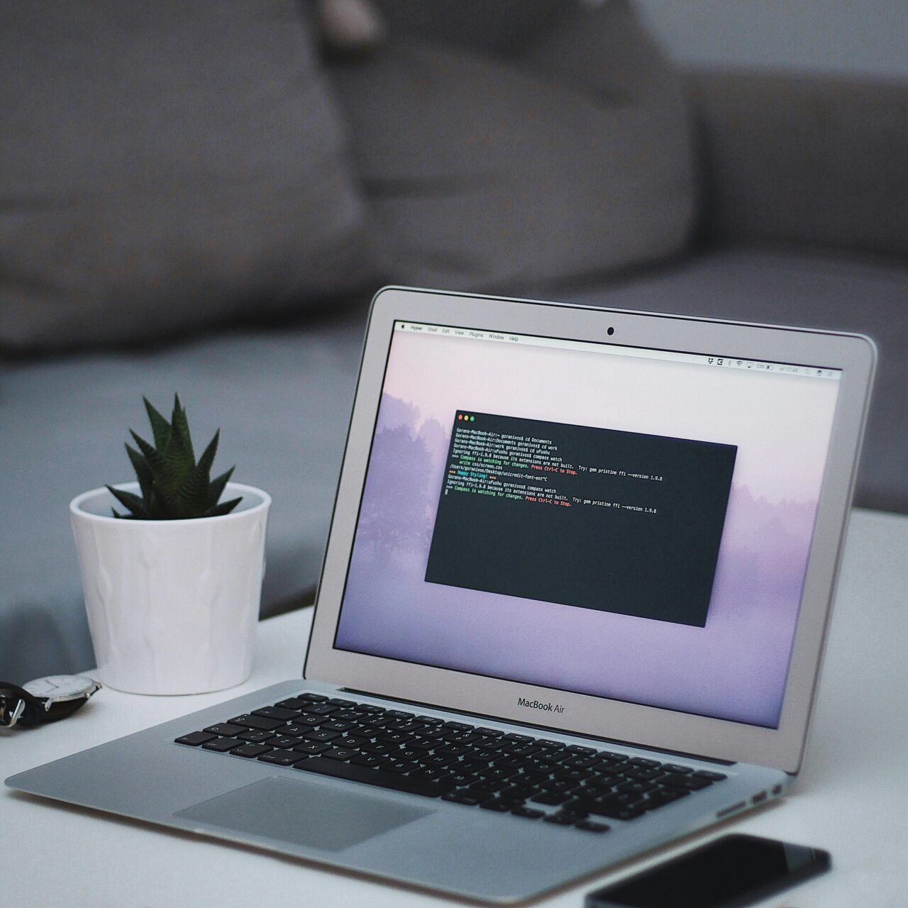 MacBook showing terminal