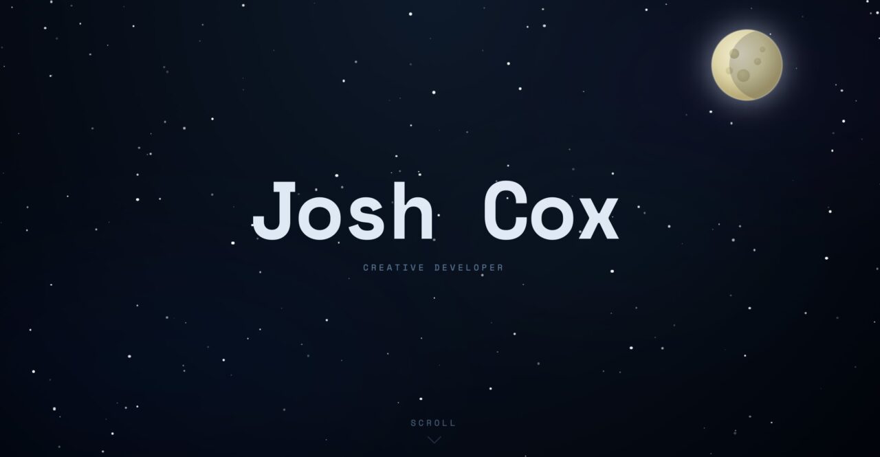 Screenshot of my new site at joshcox.co.uk