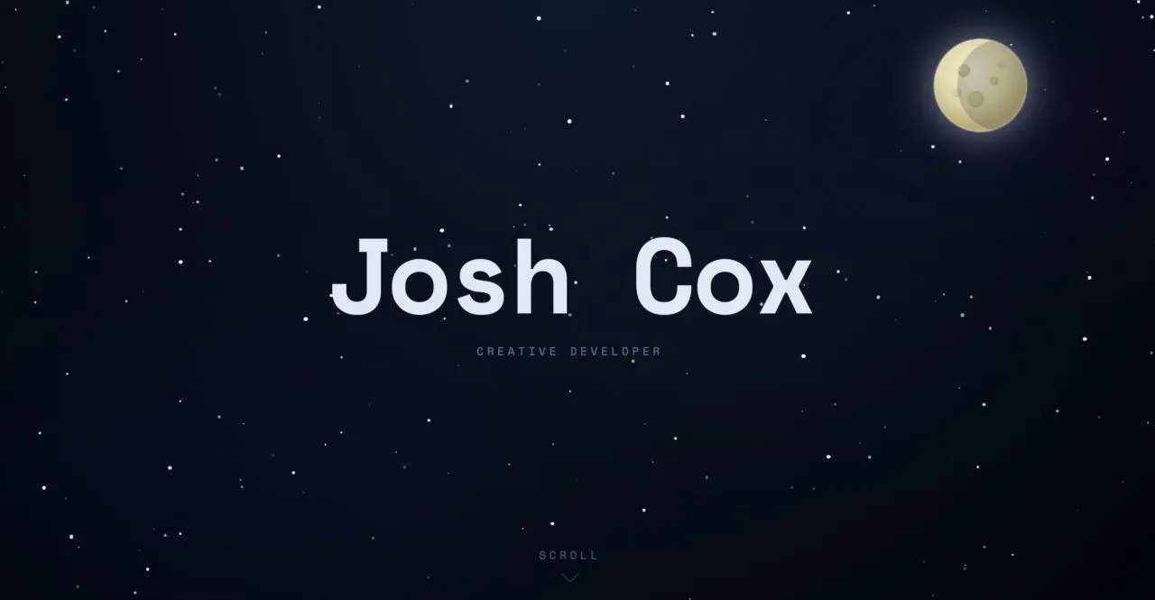 Screenshot of my new site at joshcox.co.uk