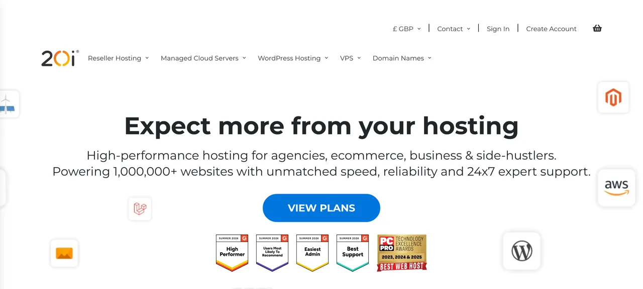 The 20i homepage
