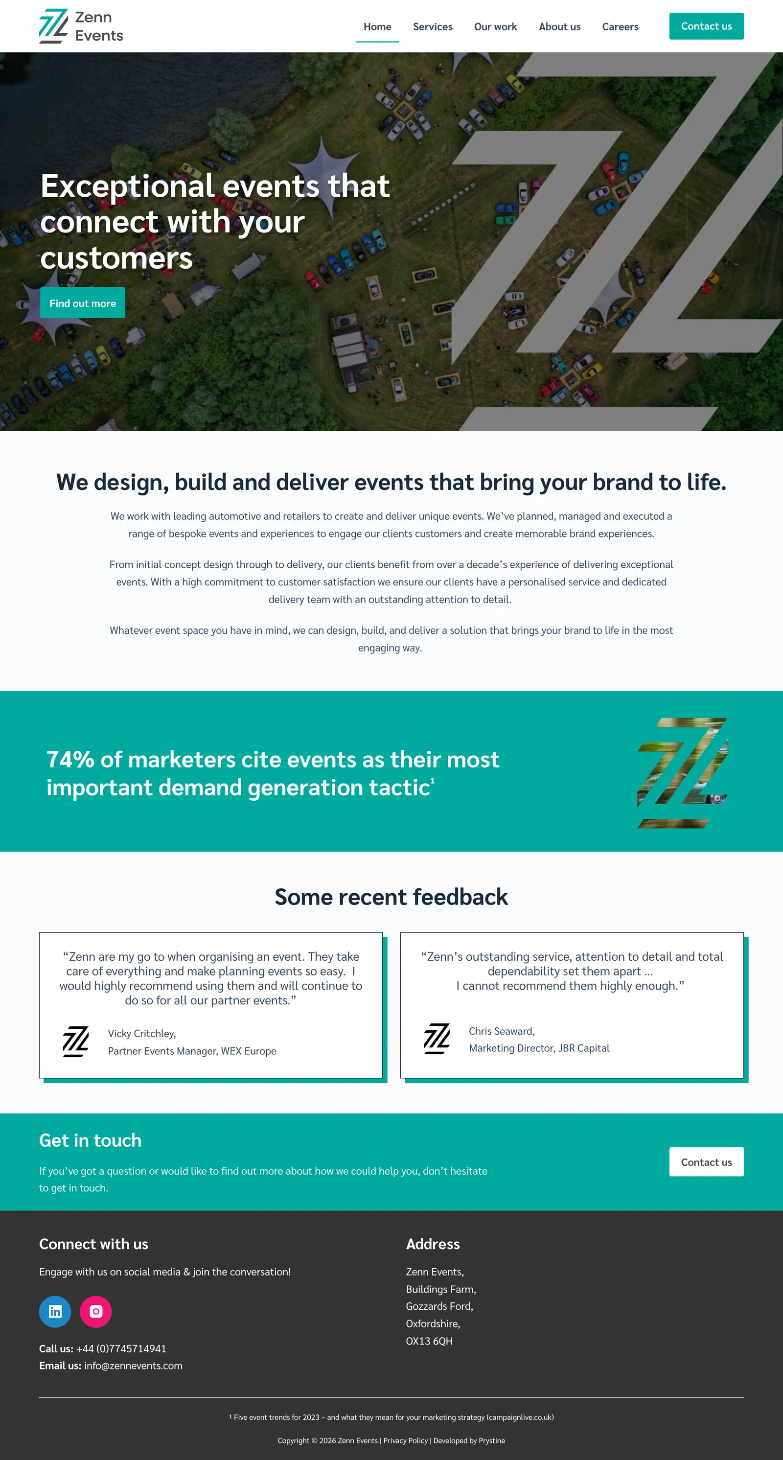 Zenn Events website