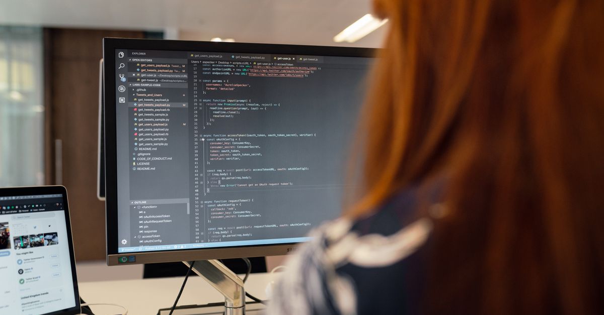 Web professional working at a computer